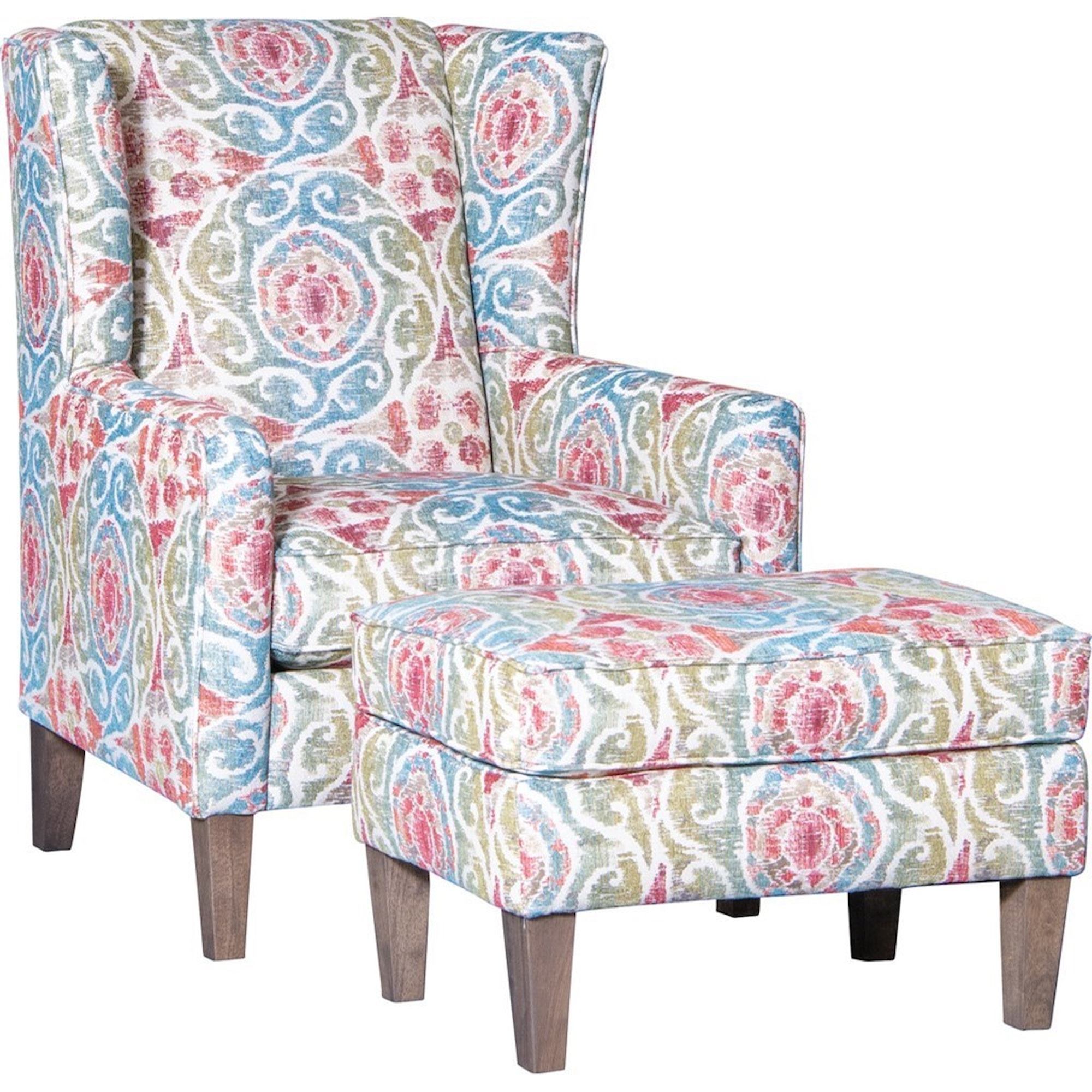 Mayo Furniture 1421 Series 1421F40 Wing Back Chair Virginia Furniture
